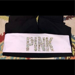 VS PINK workout yoga leggings Sz Large rhinestones